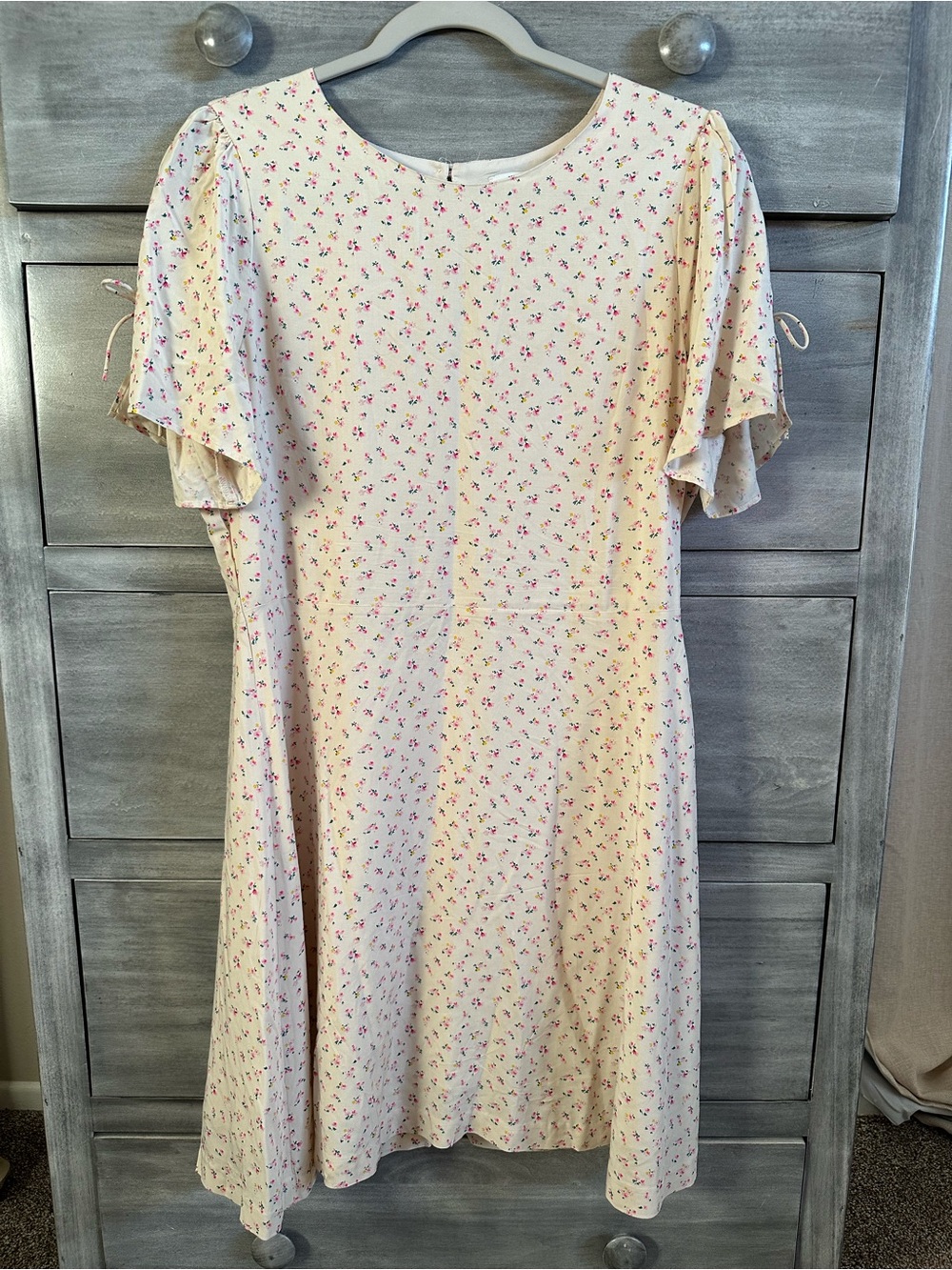Madewell Flutter Tie Sleeve Retro Dress in Dutch Dandelion Print | Size 8